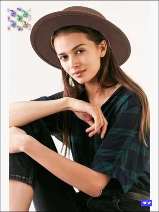 Classic Fedora Flat Top Hat Felt Boater Church Derby Cap Adjustable Unisex main image 7